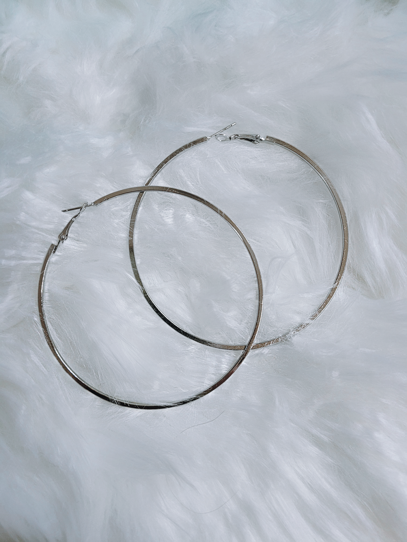 silver hoops- large