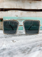 Squared Rhinestone Sunglasses