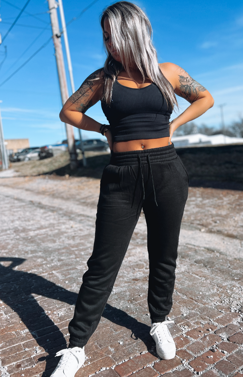 Unbothered Lounge Pants- Black